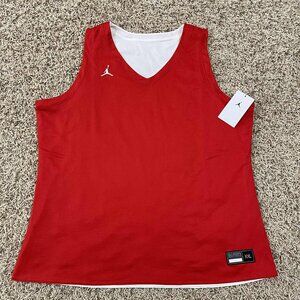 Jordan Women’s Reversible Active V-Neck Jersey Tank Top Red White Size XXL (New)